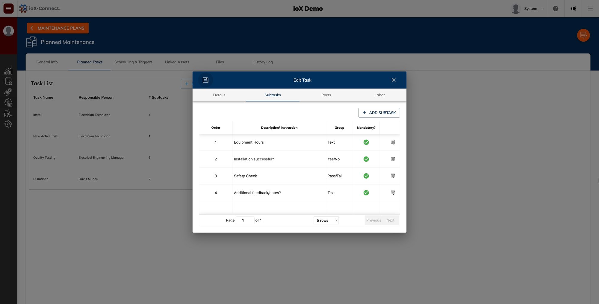 CMMS Maintenance PM Checklist