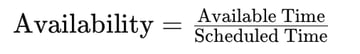 Availability measures the percentage of time equipment or assets are operable and ready for use when needed.